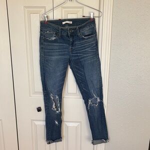 Daytrip Dark Blue Distressed Ankle Jeans